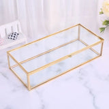 Vintage Glass Lidded Bracelet Box Personalized Large Clear Rectangle Box
