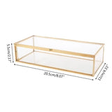 Vintage Glass Lidded Bracelet Box Personalized Large Clear Rectangle Box