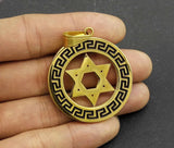 Vintage Stainless Steel Star Of David Jewish Charm Pendant Necklace