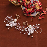 Golden Crystal Rhinestone Flower Bride Hair Vine Bridal Headband