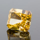 Golden Yellow High Carbon Diamond Radiant Crushed Ice CZ 4K Cutting 5A+