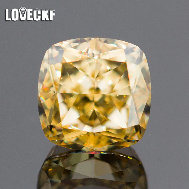 Golden Yellow CZ Square Cushion Cut Cubic Zirconia for Jewelry Making