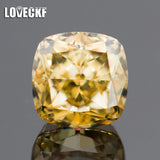 Golden Yellow CZ Square Cushion Cut Cubic Zirconia for Jewelry Making
