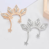 Crystal Star Ear Clip Earrings Hyperbole Rhinestone Stars Big Ear Cuff