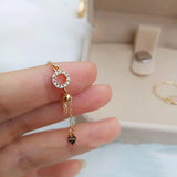 Golden Diamond Round Ladies Ring Adjustable Charm Jewelry