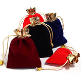 Golden Velvet Bag Drawstring Pouch for DIY Charm Earrings Bracelets