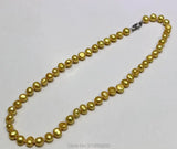 Golden Freshwater Pearl Necklace Baroque 7-8mm 17INCH
