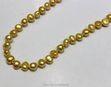 Golden Freshwater Pearl Necklace Baroque 7-8mm 17INCH