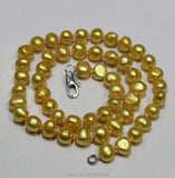 Golden Freshwater Pearl Necklace Baroque 7-8mm 17INCH