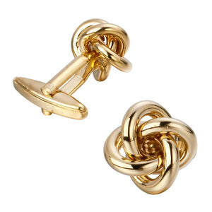 Golden Laser Metal Copper Twist Men's Cufflinks