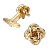 Golden Laser Metal Copper Twist Men's Cufflinks