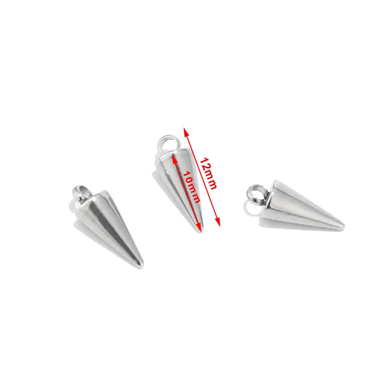 Golden/Steel Stainless Steel Cone Pendants 6MM*13MM
