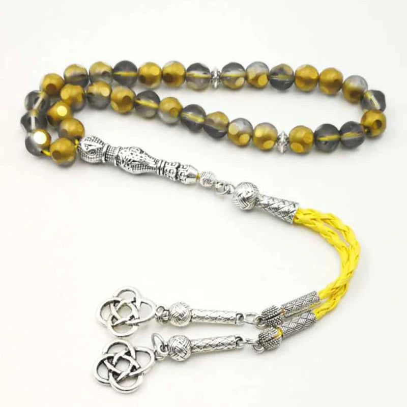Golden Austria Crystal Tasbih 33 66 99 Beads for Eid 8mm 10mm Islam Rosary