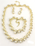Gold-plated Pearl Jewelry Set for Women