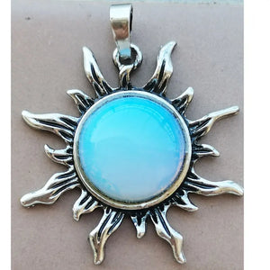 Goldstone Opal Tiger Eye Sun Pendant Bead WFH1029