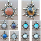 Goldstone Opal Tiger Eye Sun Pendant Bead WFH1029
