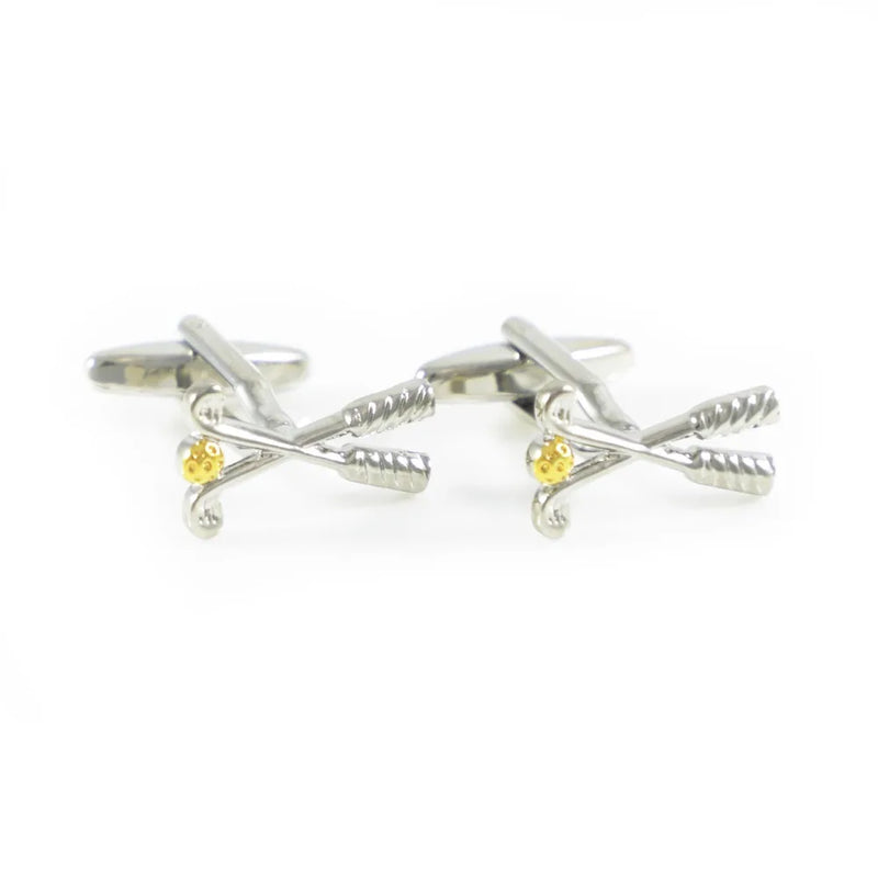 Silver Tone Golf Club & Ball Cuff Links - Golf Enthusiast Gift