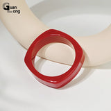 GongLong Acrylic Square Cuff Bracelet Geometric Wide Bangle for Women