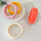 GongLong Acrylic Square Cuff Bracelet Geometric Wide Bangle for Women