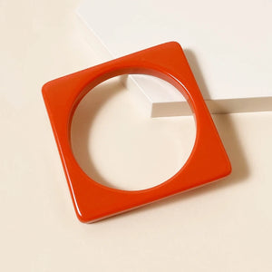 Colorful Acrylic Bangles for Women Girl Geometric Square Indian Bangle Bracelets