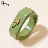 GongLong Multicolor Bee Acrylic Bangles with Charm