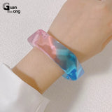 GongLong Multicolor Resin Acrylic Bangles for Women