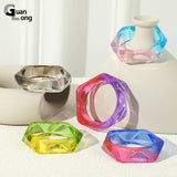 GongLong Multicolor Resin Acrylic Bangles for Women