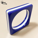 Colorful Resin Square Cuff Bracelet for Women