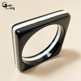 Colorful Resin Square Cuff Bracelet for Women