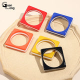 Colorful Resin Square Cuff Bracelet for Women