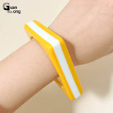 Colorful Resin Square Cuff Bracelet for Women