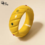 Colorful Geometric Acrylic Bangle Bracelet for Women