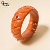 Colorful Geometric Acrylic Bangle Bracelet for Women