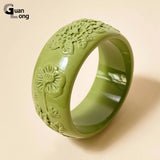 Acrylic Geometric Wide Cuff Bangle Bracelet for Women - Colorful Jewelry