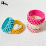 Geometric Gift Vintage Bangle Bracelets for Girls with Charm