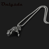 Steampunk Hand Pendant Necklace Men's Biker Rock Punk Jewelry
