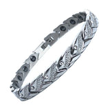 Fish-shaped Zircon Inlaid Steel Magnet Bracelet for Women