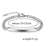 LUCK ID Bracelets Stainless Steel Link Chain
