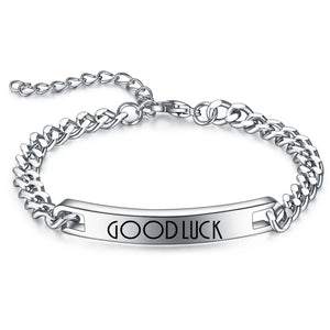 LUCK ID Bracelets Stainless Steel Link Chain