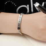 LUCK ID Bracelets Stainless Steel Link Chain