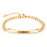 LUCK ID Bracelets Stainless Steel Link Chain
