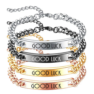 LUCK ID Bracelets Stainless Steel Link Chain
