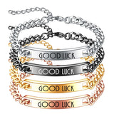 LUCK ID Bracelets Stainless Steel Link Chain
