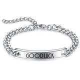 LUCK ID Bracelets Stainless Steel Link Chain