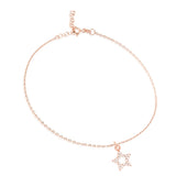 925 Silver Star Anklet with Zircon