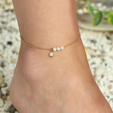 Pearl Rose Plated Chain 925 Silver Anklet