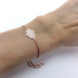 Good Luck Hamsa Charm Bracelet Evil Eye CZ Fatima Hand 925 Sterling Silver