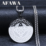 Luck Irish Celtic Knot Pendant Necklace Stainless Steel Amulet Necklaces