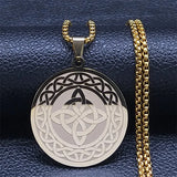 Luck Irish Celtic Knot Pendant Necklace Stainless Steel Amulet Necklaces