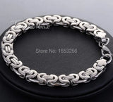 5pcs Stainless Steel Flat Byzantine Chain Link Bracelet For Women 8.66''
